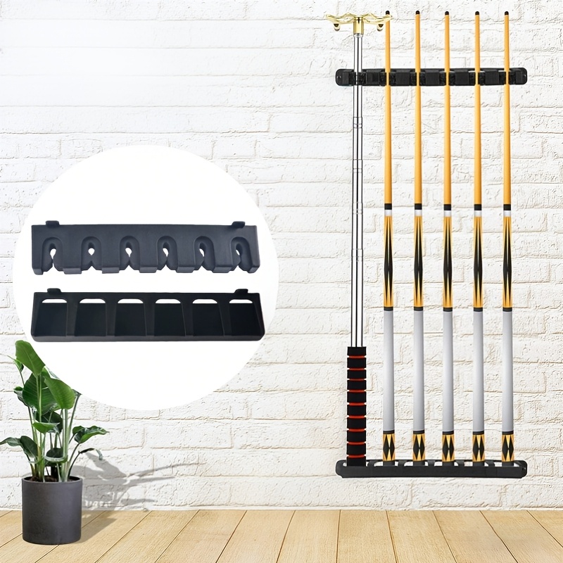 Pool Cue Rack Wall Mounted Hanging 6 Cues Holder